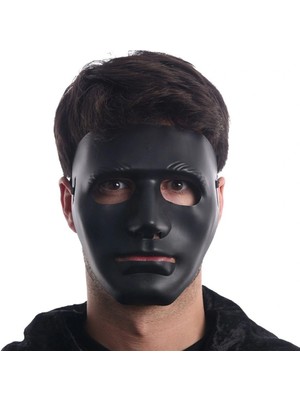 Aesco Mey Ithalat®  Siyah Renk Hip Hop Anonim Jabbawockeez Dans Maskesi 18X19 cm