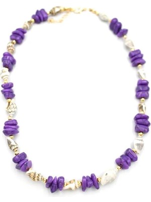 Aesco Deniz Kabuğu Kolye - Mor