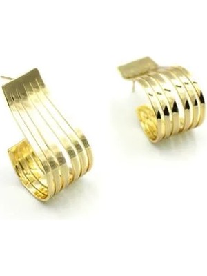 Aesco Sıralı Dalga Küpe - Altın