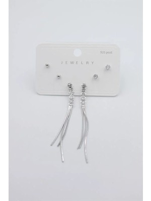 Aesco Çoklu Set Küpe - Gümüş