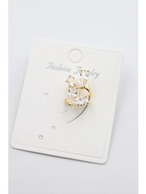 Aesco Taşlı Kıkırdak Küpe - Altın