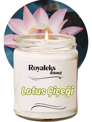 Aesco Doğal Özel Seri Kokulu Dekoratif Kavanoz Mum 210 cc - Lotus Esansı - Ryl