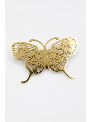 Aesco Çelik Kelebek Broş - Altın