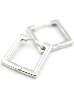 Aesco Kare Halka Küpe - Gümüş