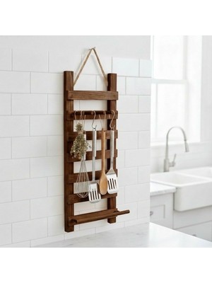 Evdekka Mutfak Düzenleyici - Hasır Ipli Yapışkanlı Mutfak Askısı Havluluk 60X40 cm