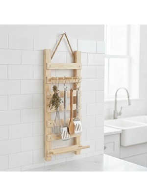 Evdekka Mutfak Düzenleyici - Hasır Ipli Yapışkanlı Mutfak Askısı Havluluk 60X40 cm