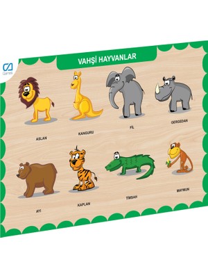 NW NessiWorld CAAHS-3213 Ca Games Ahşap Vahşi Hayvanlar Bul-Tak