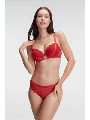 Aria's Closet Arias Closet Fantezi Destekli Balenli Kaplı Ipli Aksesuarlı Sütyen Slip Iç Çamaşırı Takımı