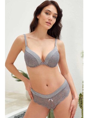 Aria's Closet Arias Closet Balenli Destekli Dolgulu Taşlı Dantelli Sütyen ve String Takım