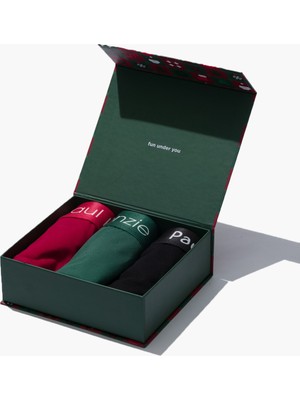 Paul Kenzie Christmas Collection - 3'lü Erkek Slip Külot - Holly