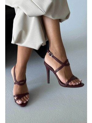 Ayakkabı Prensi Premium Bordo Mat Çapraz 10CM  Klasik Topuklu Ayakkabı Kadın