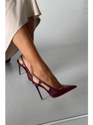 Ayakkabı Prensi Kindra Bordo Mat Stiletto, Topuklu Ayakkabı Kadın