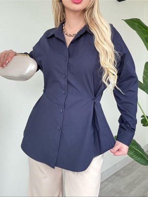 Modamorfo Yanları Düğme Detaylı Poplin Gömlek -Laci