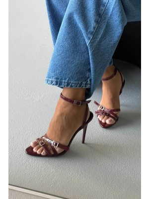 Ayakkabı Prensi Wilson Bordo Rugan Stiletto, Topuklu Ayakkabı Kadın