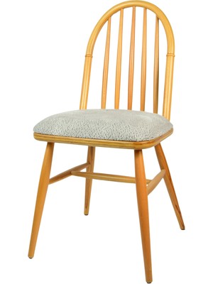 SAS525 Model Ahşap Siyah Derili Ceviz Boyalı Tornalı Sandalye