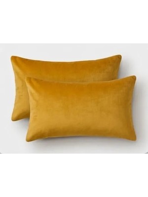 Ayzen Home 2li Kadıfe Kırlent Kılıfı Düz Renk 30X50 cm