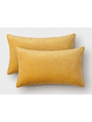 Ayzen Home 2li Kadıfe Kırlent Kılıfı Düz Renk 30X50 cm