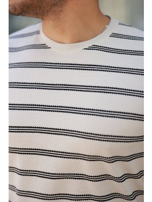 Infivento Erkek Çizgili Kısa Kollu T-Shirt