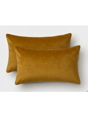 Ayzen Home 2li Kadıfe Kırlent Kılıfı Düz Renk 30X50 cm
