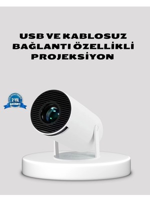 Belle Fusion Mey Ithalat® HDMI USB Bağlantılı 4K Destekli Taşınabilir Projeksiyon Cihazı