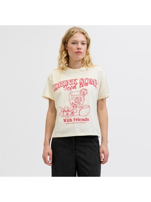 Jack & Jones Kadin Sifir Yaka Tisört - Lucy