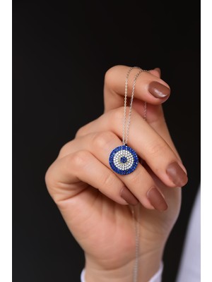 Papatya Silver 925 Ayar Gümüş Nazar Kolye Rodyum Kaplama Kadınlar İçin Şık Tasarım ve Kalite