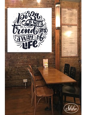 Şehber Tekli Kare Kanvas Dekoratif Duvar Tablosu Pizzacı Kafe Pastahane Fast Food