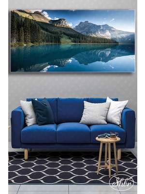 Şehber Tekli Yatay Kanvas Duvar Tablosu Salon Yatak Odası Mutfak Kafe Ofis Emerald Gölü
