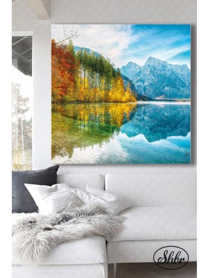 Şehber Tekli Kare Kanvas Dekoratif Duvar Tablosu Salon Yatak Odası Mutfak Kafe Ofis Almsee Gölü