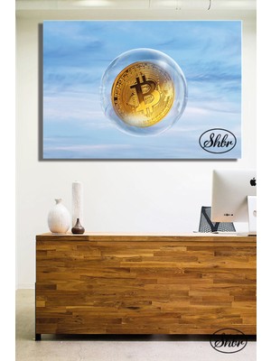 Şehber Tekli, Yatay, Kanvas, Dekoratif, Duvar, Tablosu , Bitcoin, Btc, Kripto Para,