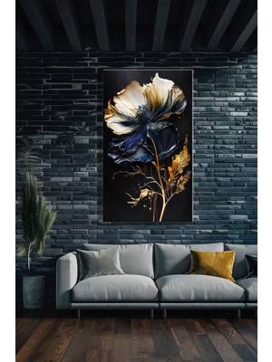 Şehber Modern Çiçekli Duvar Tablosu Yatay Kanvas Tekli Dikey Salon Mutfak Yatakodası