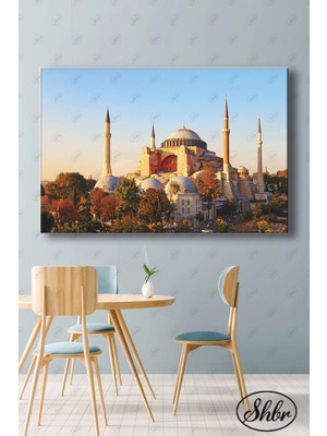 Şehber Tekli Yatay Dekoratif Kanvas Tablo Salon Yatak Odası Ofis Ayasofya Cami