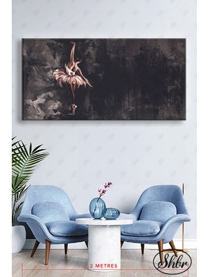 Şehber Tekli Yatay Dekoratif Kanvas Tablo Salon Yatak Odası Kafe Ofis Soyut Tasarım Balerin Rüyası