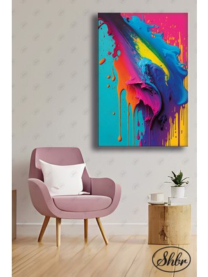 Şehber Tekli Dikey Dekoratif Kanvas Tablo Salon Yatak Odası Kafe Ofis Soyut Dijital Yaratıcı