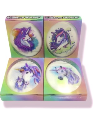 Silka Unicorn Desenli Elips Şekilli Silgi 4 Adet