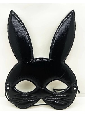 Pazarcan Mey Ithalat® Siyah Renk Kumaş Malzemeden Imal Eva Tavşan Maskesi 19X15 cm