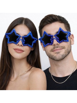 Pazarcan Mey Ithalat® Renk Disko Yıldızı Parti Gözlüğü 16X7 cm