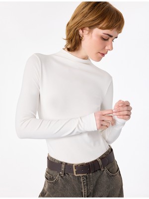 Koton Pamuklu Slim Fit Uzun Kollu Dik Yaka Body