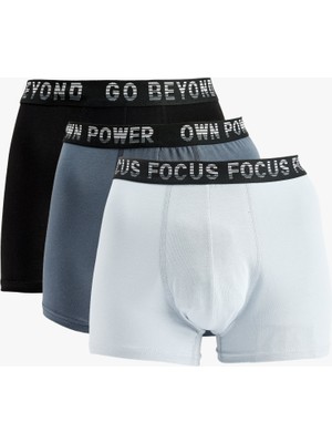 Koton Pamuklu Baskılı Bel Detaylı 3'lü Boxer Seti