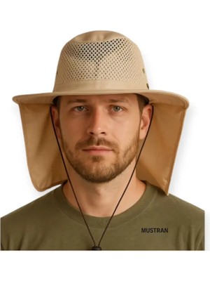 Mustran Uv Korumalı Enseli Outdoor Şapka Bahçe Balıkçı Kamuflaj Güneş Şapkası Hafif