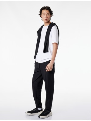 Koton Pamuklu Fermuarlı Cepli Lastikli Paça Beli Bağcıklı Jogger Spor Eşofman Altı