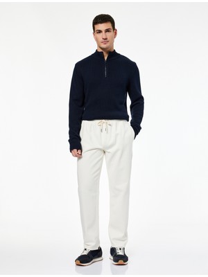 Koton Pamuklu Bol Kalıp Cepli Beli Bağcıklı Baggy Jean Pantolon