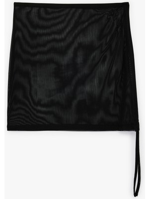 Koton Yandan Büzgü Detaylı Mini Tül Pareo Etek