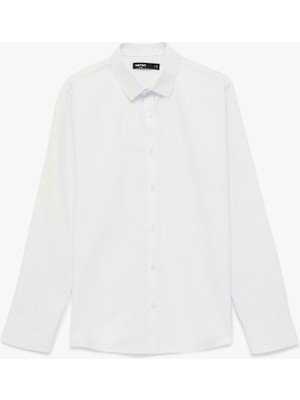 Koton Uzun Kollu Yarım Italyan Yaka Slim Fit Klasik Gömlek