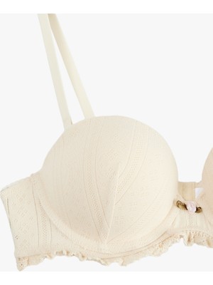 Koton Dantel Detaylı Destekli Pamuklu Ekstra Dolgulu Sütyen