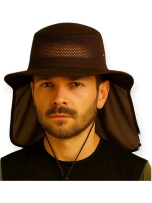 Mustran Uv Korumalı Enseli Outdoor Şapka Bahçe Balıkçı Kamuflaj Güneş Şapkası Hafif