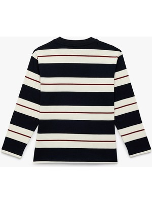 Koton Uzun Kollu Bisiklet Yaka Pamuklu Çizgili Tişört