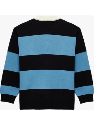 Koton Viskon Karışımlı Uzun Kollu Polo Yaka Triko Kazak