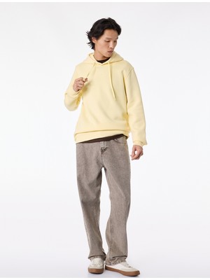 Koton Uzun Kollu Şardonlu Basic Kapşonlu Sweatshirt