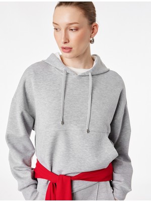 Koton Uzun Kollu Cepli Modal Kumaş Kapüşonlu Sweatshirt